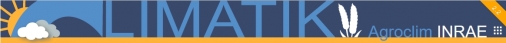 Bandeau d'accueil du portail CLIMATIK qui permet d'accéder aux données météo INRAE